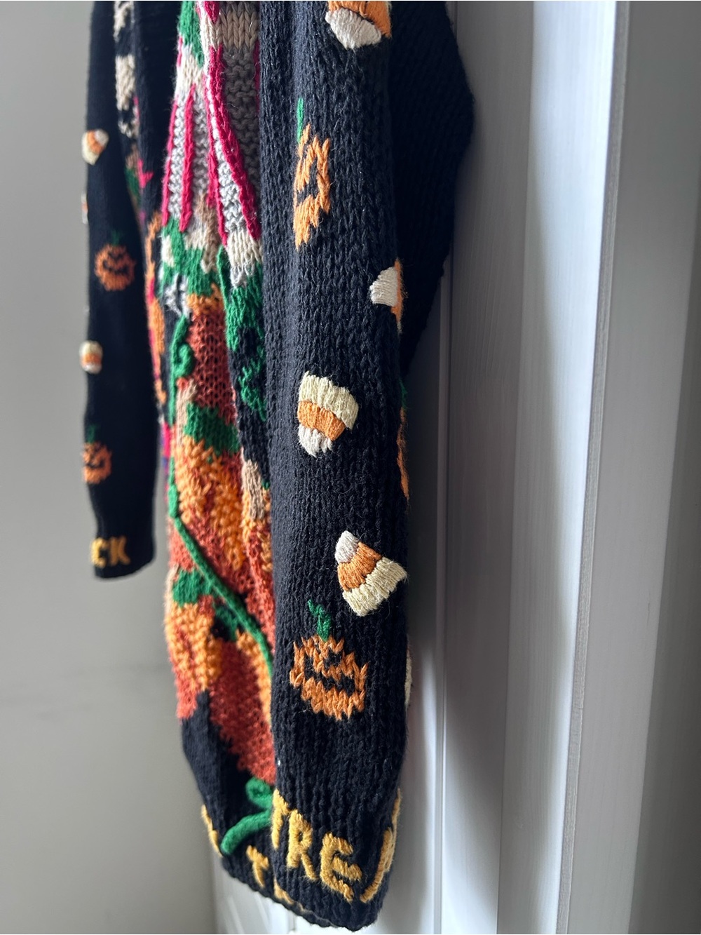Susan Bristol Black Trick Or Treat Hand-Knit Sweater - Picture 6 of 11